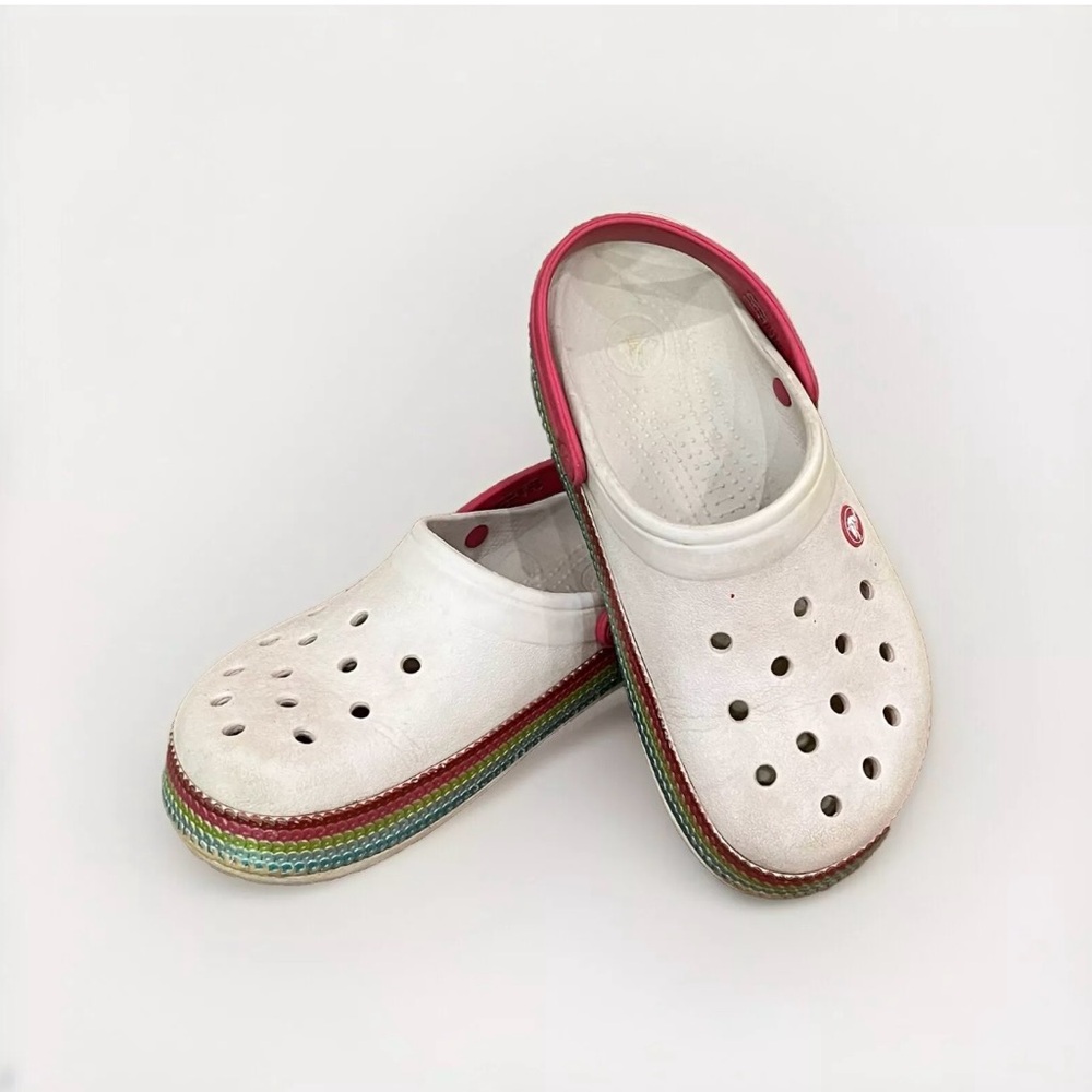 Crocs Pink Crocband Sequin Clogs Rainbow Sequins